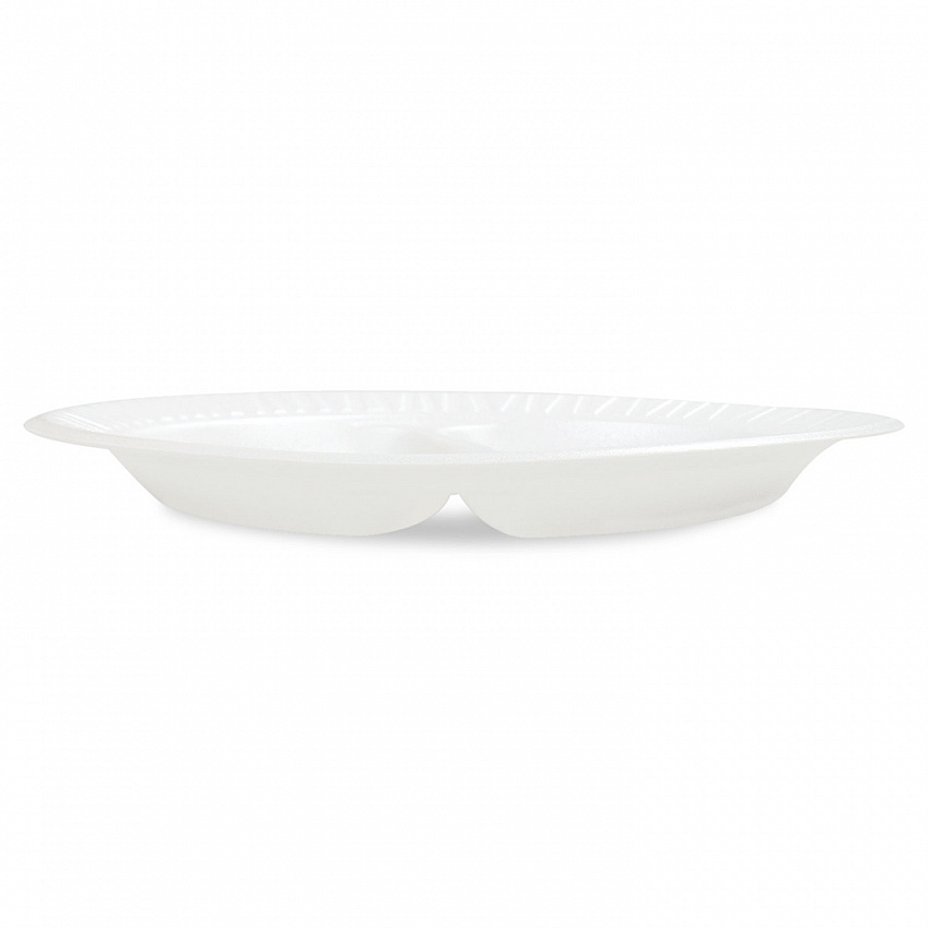 Concorde Foam Plate, 3-Compartment Plate, 10.25" dia, White, 125/Pack, 4 Packs/Carton (10CPWCR)