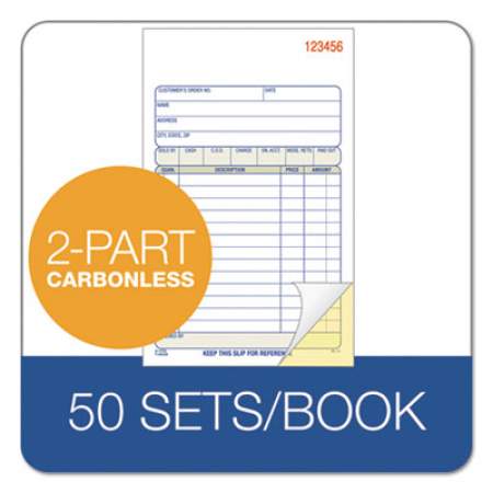 Adams Two-Part Sales Book, Two-Part Carbon, 6.69 x 4.19, 1/Page, 50 Forms (DC4705)