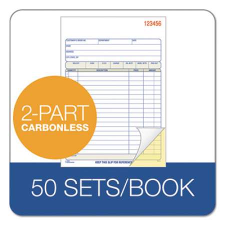Adams Two-Part Sales Book, Two-Part Carbon, 7.94 x 5.56, 1/Page, 50 Forms (DC5805)