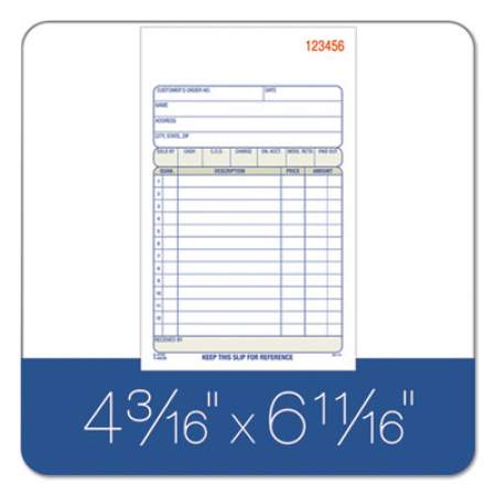 Adams Carbonless Sales Order Book, Three-Part Carbonless, 4.19 x 7.19, 50 Forms (TC4705)