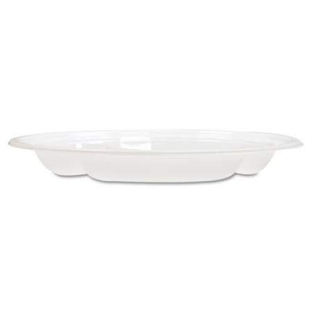 Dart Famous Service Plastic Dinnerware, Plate, 3-Compartment, 10.25" dia, White, 125/Pack, 4 Packs/Carton (10CPWF)