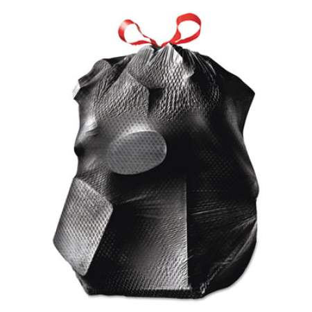 Glad ForceFlexPlus Drawstring Large Trash Bags, 30 gal, 1.05 mil, 30" x 32", Black, 70/Box (70358)