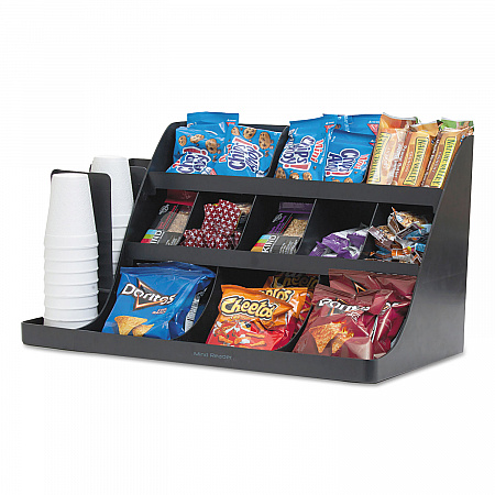 Extra Large Coffee Condiment and Accessory Organizer, 14 Compartments, 24 x 11.8 x 12.5, Black (COMORG02BLK)