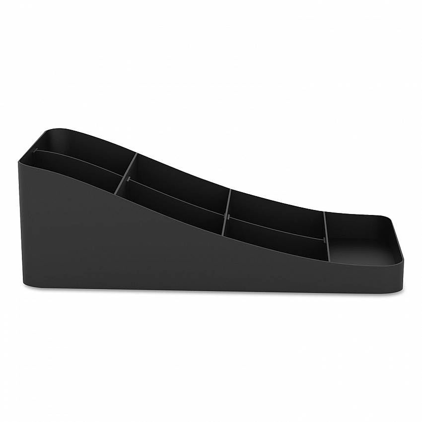 Trove Seven-Compartment Coffee Condiment Organizer, 7.75 x 16 x 5.25, Black (COMP7BLK)