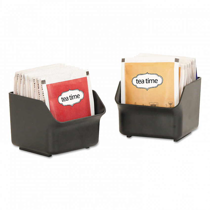 Baggy Nine-Drawer Tea Bag and Accessory Holder, 10.24 x 4.33 x 13.11, Black (TBORGBLK)