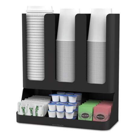 Mind Reader Flume Six-Section Upright Coffee Condiment/Cup Organizer, Black, 11.5 x 6.5 x 15 (UPRIGHT6BLK)