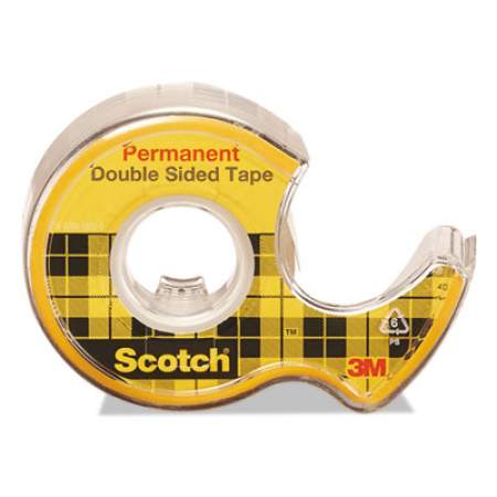 Scotch Double-Sided Permanent Tape in Handheld Dispenser, 1" Core, 0.5" x 20.83 ft, Clear, 3/Pack (3136)