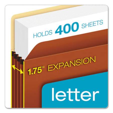 Pendaflex Standard Expanding File Pockets, 1.75" Expansion, Letter Size, Red Fiber, 25/Box (1514COX)