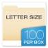 Pendaflex CutLess File Folders, 1/3-Cut Tabs, Letter Size, Manila, 100/Box (48420)