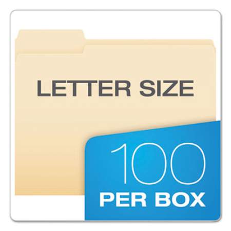 Pendaflex Archival-Quality Top Tab File Folders, 1/3-Cut Tabs, Letter Size, Manila, 100/Box (62699)