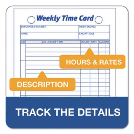 TOPS Weekly Employee Time Cards, One Side, 4.25 x 6.75, 100/Pack (3016)