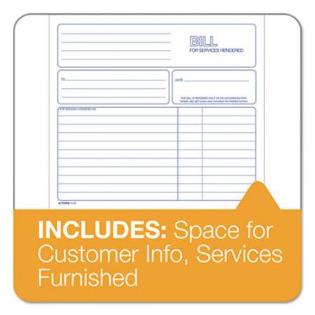 TOPS Spiralbound Service Invoices, Two-Part Carbonless, 8.5 x 7.75, 1/Page, 50 Forms (4133)