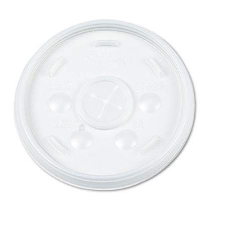 Dart Plastic Lids for Foam Cups, Bowls and Containers, Flat with Straw Slot, Fits 12-60 oz, Translucent, 500/Carton (32SL)