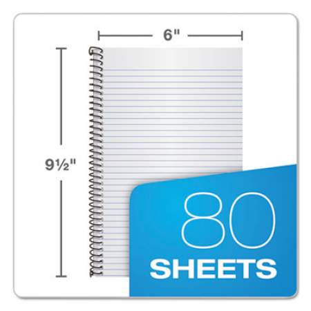 TOPS Second Nature Single Subject Wirebound Notebooks, Medium/College Rule, Light Blue Cover, 9.5 x 6, 80 Sheets (74109)