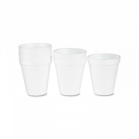 Foam Drink Cups, 6 oz, White, 25/Bag, 40 Bags/Carton (6J6)