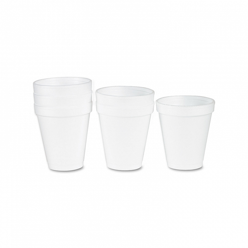 Foam Drink Cups, 6 oz, White, 25/Bag, 40 Bags/Carton (6J6)