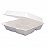Foam Hinged Lid Containers, 3 Compartments, 9.25 x 9.5 x 3, White, 100/Sleeve, 2 Sleeves/Carton (95HT3R)