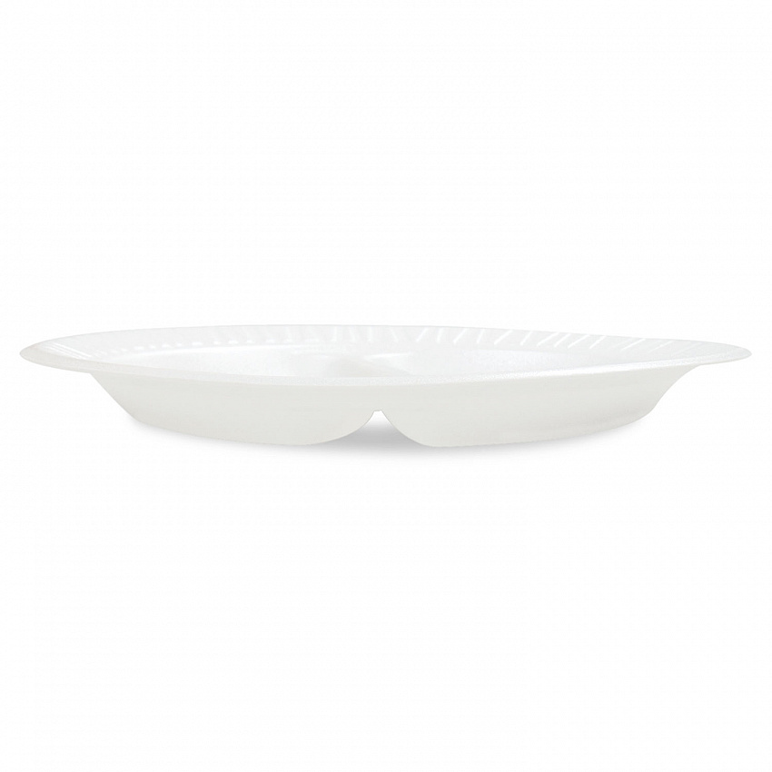 Concorde Foam Plate, 3-Compartment Plate, 9" dia, White, 125/Pack, 4 Packs/Carton (9CPWCR)