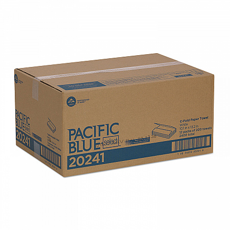 Pacific Blue Select C-Fold Paper Towel, 1-Ply, 10.1 x 10.1, White, 200/Pack, 12 Packs/Carton (20241)