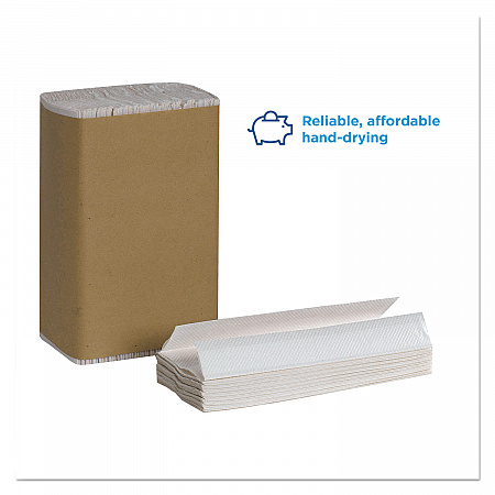 Pacific Blue Basic C-Fold Paper Towel, 1-Ply, 10.1 x 12.7, White, 240/Pack, 10 Packs/Carton (25190)