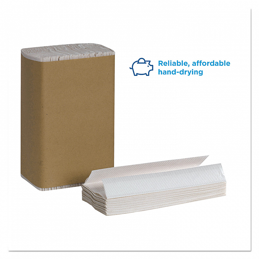 Pacific Blue Basic C-Fold Paper Towel, 1-Ply, 10.1 x 12.7, White, 240/Pack, 10 Packs/Carton (25190)