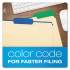 Pendaflex Color Tab File Folders, 1/3-Cut Tabs, Letter Size, Manila, 50/Box (84101)