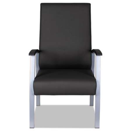 Alera metaLounge Series High-Back Guest Chair, 24.6" x 26.96" x 42.91", Black Seat/Back, Silver Base (ML2419)