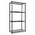 NSF Certified Industrial Four-Shelf Wire Shelving Kit, 36w x 18d x 72h, Black (SW503618BL)
