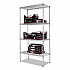 NSF Certified Industrial Four-Shelf Wire Shelving Kit, 36w x 18d x 72h, Silver (SW503618SR)