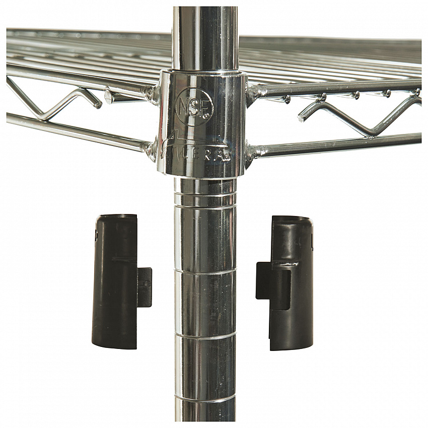 NSF Certified Industrial Four-Shelf Wire Shelving Kit, 48w x 24d x 72h, Silver (SW504824SR)
