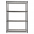 NSF Certified Industrial Four-Shelf Wire Shelving Kit, 48w x 18d x 72h, Black (SW504818BL)