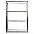 NSF Certified Industrial Four-Shelf Wire Shelving Kit, 48w x 18d x 72h, Silver (SW504818SR)