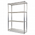 NSF Certified Industrial Four-Shelf Wire Shelving Kit, 48w x 18d x 72h, Silver (SW504818SR)