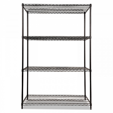 NSF Certified Industrial Four-Shelf Wire Shelving Kit, 48