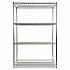 NSF Certified Industrial Four-Shelf Wire Shelving Kit, 48w x 24d x 72h, Silver (SW504824SR)