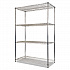 NSF Certified Industrial Four-Shelf Wire Shelving Kit, 48w x 24d x 72h, Silver (SW504824SR)