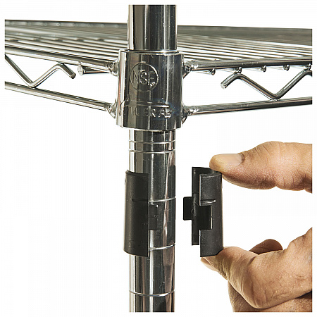 NSF Certified Industrial Four-Shelf Wire Shelving Kit, 36w x 18d x 72h, Silver (SW503618SR)