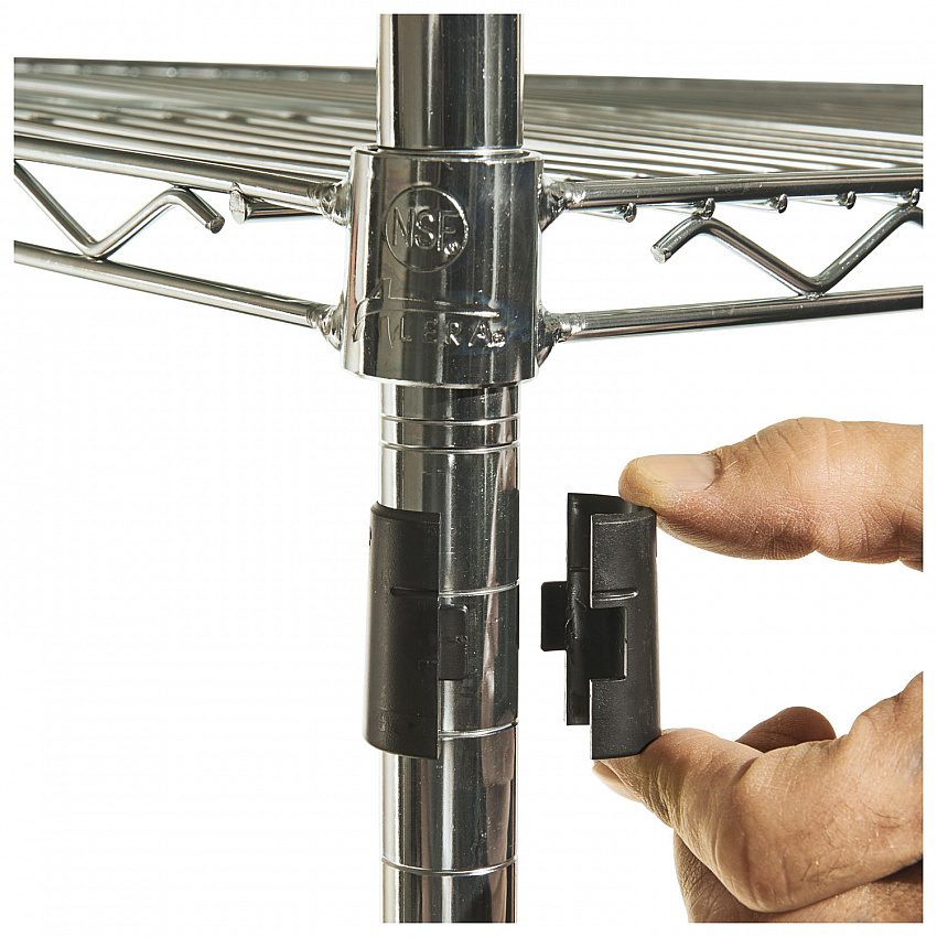 NSF Certified Industrial Four-Shelf Wire Shelving Kit, 48w x 24d x 72h, Silver (SW504824SR)