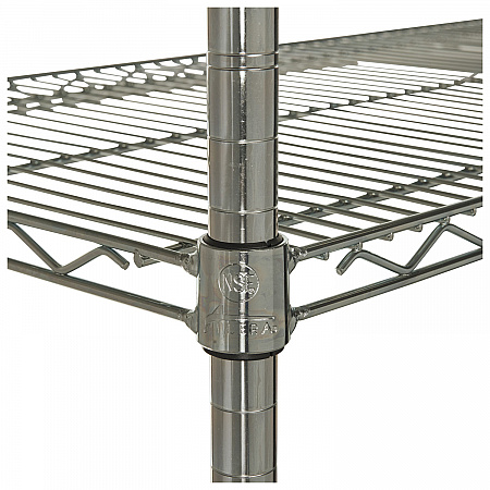 NSF Certified Industrial Four-Shelf Wire Shelving Kit, 36w x 18d x 72h, Silver (SW503618SR)