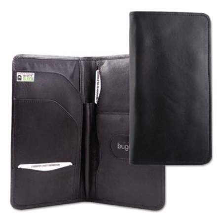 STEBCO Passport/Document Holder, Holds 5 3.5 x 2 Cards, 4.75 x 0.25 x 9, Leather, Black (TAC1404BK)