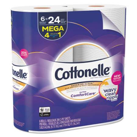 Cottonelle Ultra ComfortCare Toilet Paper, Septic Safe, 2-Ply, 284 Sheets/Roll, 6 Rolls/Pack, 36 Rolls/Carton (48611)