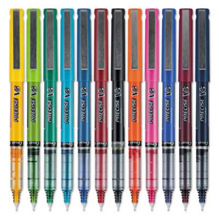 Pilot Precise V5 Roller Ball Pen, Stick, Fine 0.5 mm, Assorted Ink and Barrel Colors, Dozen (31888)