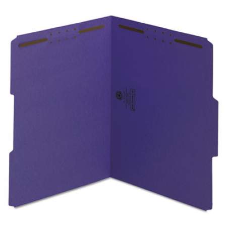 Smead Top Tab Colored 2-Fastener Folders, 1/3-Cut Tabs, Letter Size, Purple, 50/Box (13040)