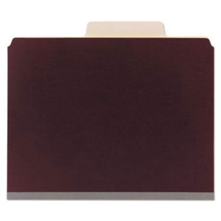 Smead SuperTab Colored Classification Folders, SafeSHIELD Coated Fastener Technology, 2 Dividers, Letter Size, Maroon, 10/Box (14013)