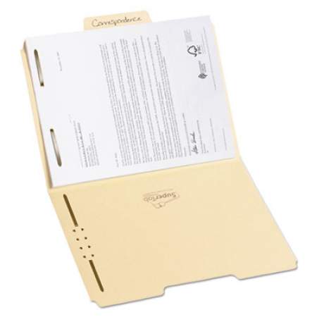 Smead SuperTab Reinforced Guide Height 2-Fastener Folders, 1/3-Cut Tabs, Letter Size, 14 pt. Manila, 50/Box (14545)