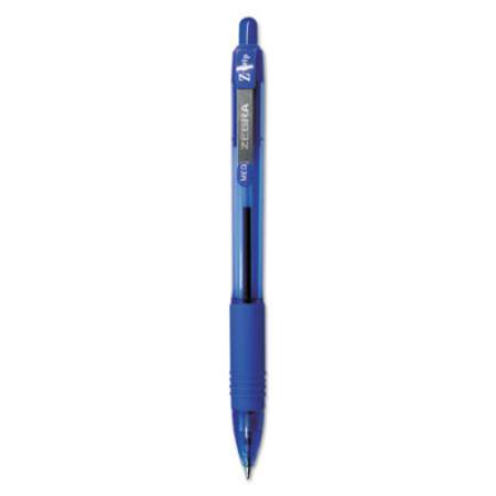 Zebra Z-Grip Ballpoint Pen, Retractable, Medium 1 mm, Blue Ink, Clear Barrel, Dozen (22220)