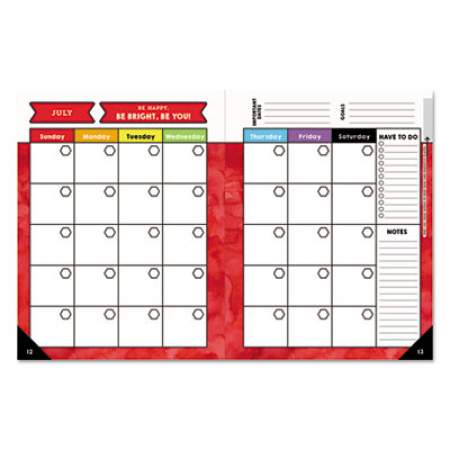 Carson-Dellosa Education Teacher Planner, Weekly/Monthly, Two-Page Spread (Seven Classes), 10.88 x 8.38, Balloon Theme, Black Cover (105000)