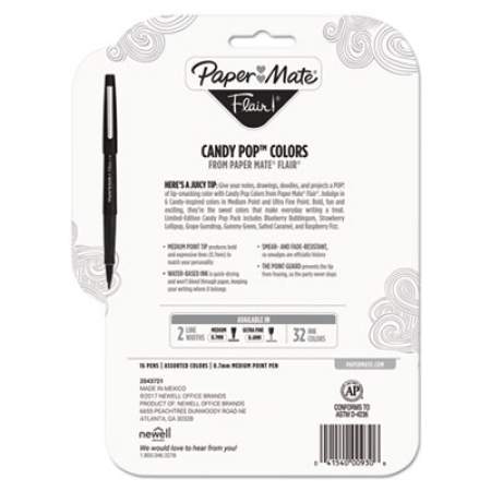 Paper Mate Flair Felt Tip Porous Point Pen, Stick, Medium 0.7 mm, Assorted Ink and Barrel Colors, 16/Pack (2027189)