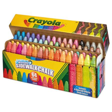 Crayola Ultimate Sidewalk Chalk, 4", 60 Assorted Colors, 64/Set (512064)
