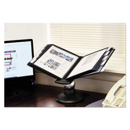 Durable SHERPA Motion Desk Reference System, 10 Panels, Black Borders (553901)
